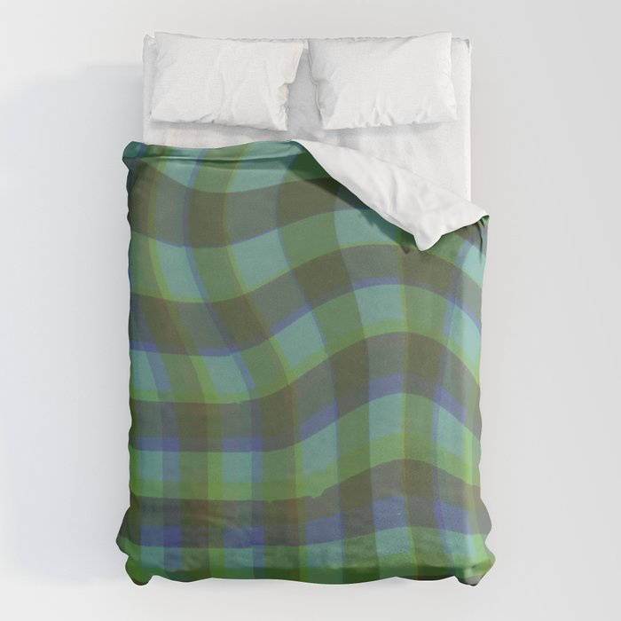 Green squared Duvet Cover Gallery Image 1