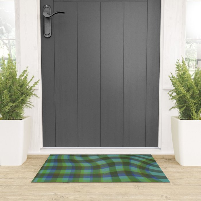 Green squared Welcome Mat Gallery Image 3