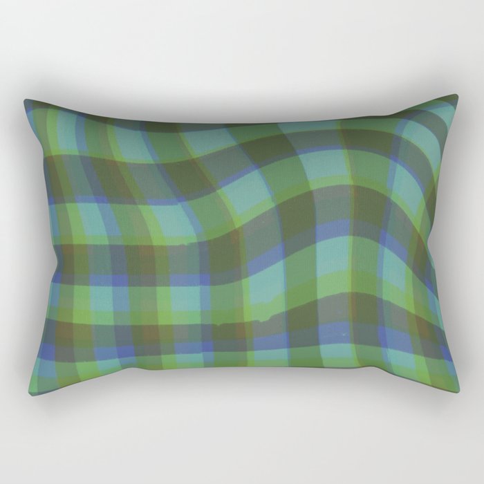 Green squared Rectangular Pillow Gallery Image 1