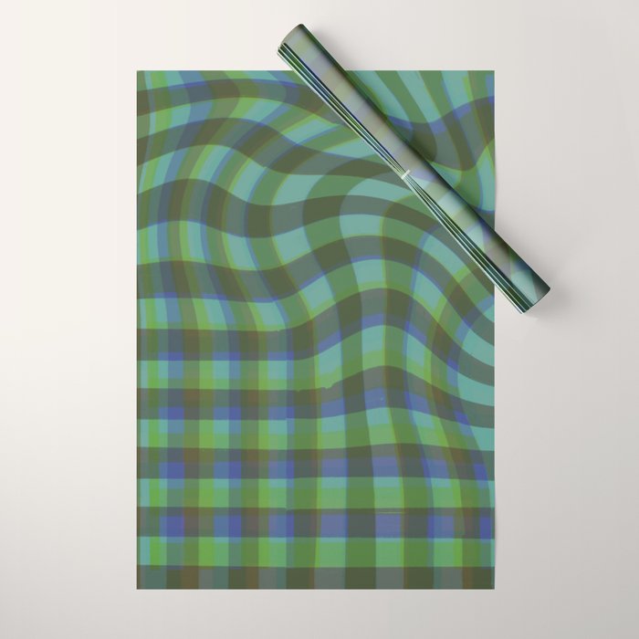 Green squared Wrapping Paper Gallery Image 1