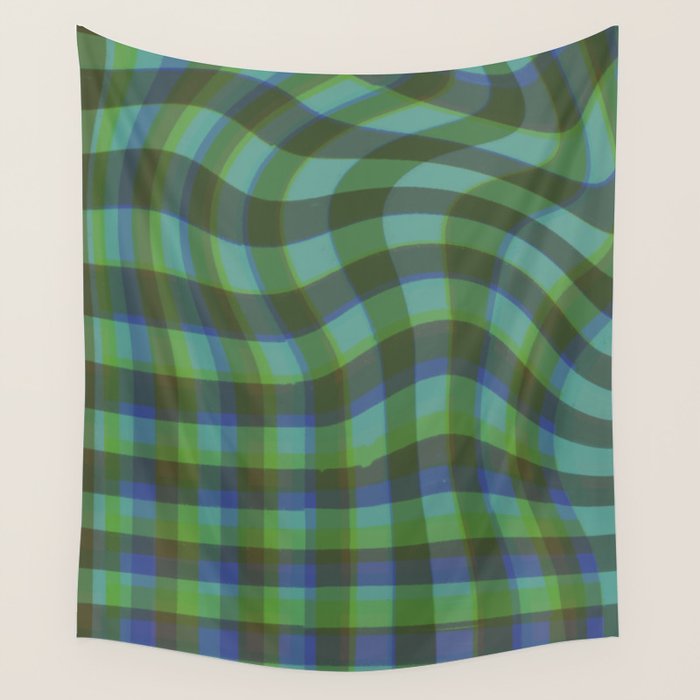Green squared Wall Tapestry Gallery Image 4