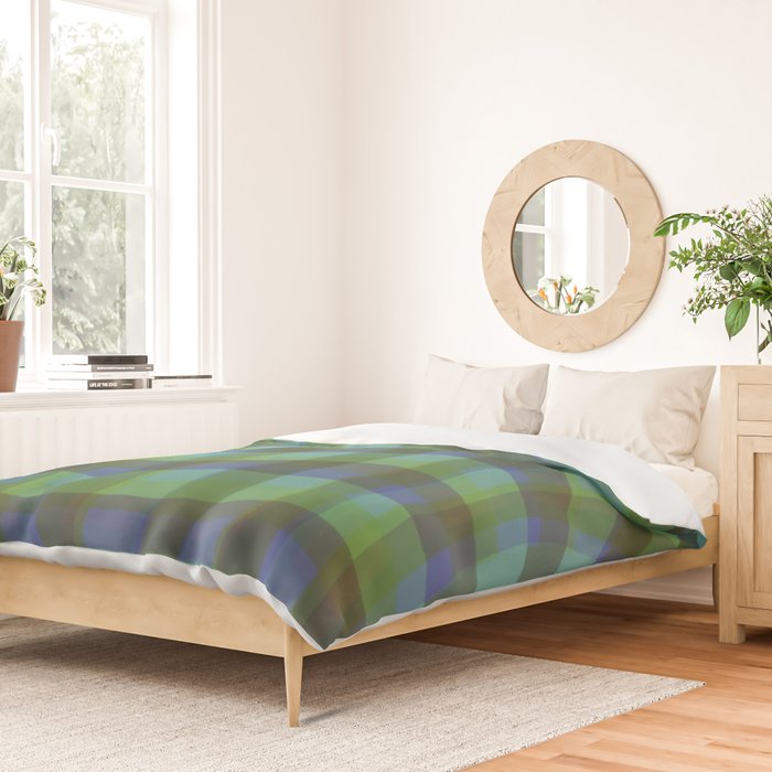 Green squared Duvet Cover Gallery Image 2