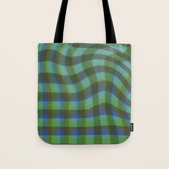 Green squared Tote Bag Gallery Image 1