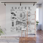 Soccer Player Football Vintage Patent Drawing Print Wall Mural Gallery Image 1