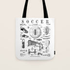 Soccer Player Football Vintage Patent Drawing Print Tote Bag Gallery Image 1