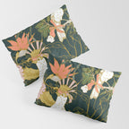 Drawing of exotic birds in the dark jungle Pillow Sham Gallery Image 3