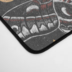 Celestial Cecropia - Black red & gold Desk Mat Gallery Image 4