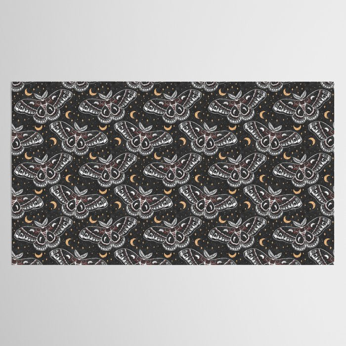 Celestial Cecropia - Black red & gold Tablecloth Gallery Image 2