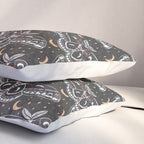 Celestial Cecropia - Black red & gold Pillow Sham Gallery Image 3