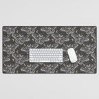 Celestial Cecropia - Black red & gold Desk Mat Gallery Image 1