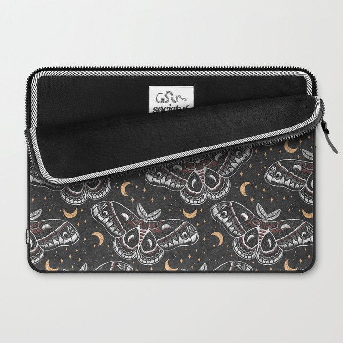 Celestial Cecropia - Black red & gold Laptop Sleeve Gallery Image 2