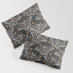 Celestial Cecropia - Black red & gold Pillow Sham Gallery Image 3