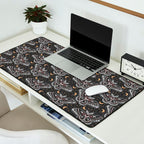 Celestial Cecropia - Black red & gold Desk Mat Gallery Image 2