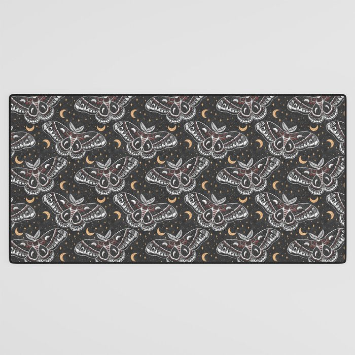 Celestial Cecropia - Black red & gold Desk Mat Gallery Image 3
