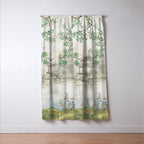 Chinoiserie Cherry Blossom Pagoda Zen Garden Landscape Window Curtain Gallery Image 3