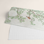 Chinoiserie Cherry Blossom Pagoda Zen Garden Landscape Wrapping Paper Gallery Image 2