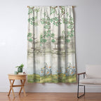 Chinoiserie Cherry Blossom Pagoda Zen Garden Landscape Window Curtain Gallery Image 5
