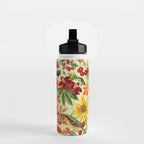 Autumns Delight Botanical Pattern With Birds On Green Water Bottle Gallery Image 2