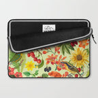 Autumns Delight Botanical Pattern With Birds On Green Laptop Sleeve Gallery Image 2