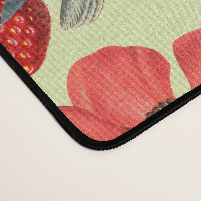 Autumns Delight Botanical Pattern With Birds On Green Desk Mat Gallery Image 4