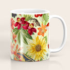 Autumns Delight Botanical Pattern With Birds On Green Coffee Mug Gallery Image 1
