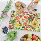 Autumns Delight Botanical Pattern With Birds On Green Cutting Board Gallery Image 2