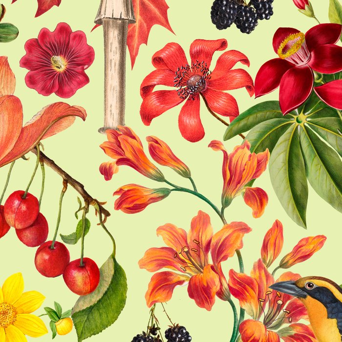 Autumns Delight Botanical Pattern With Birds On Green Coffee Mug Gallery Image 2