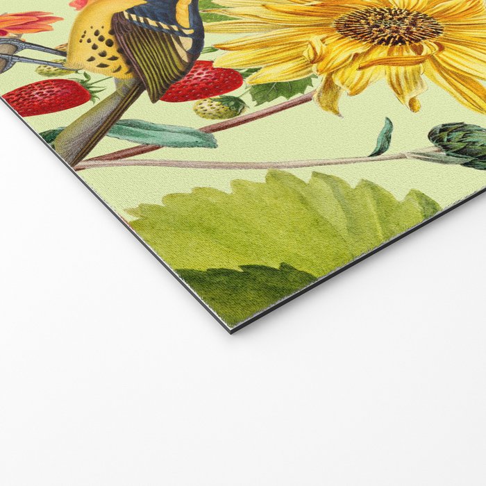 Autumns Delight Botanical Pattern With Birds On Green Welcome Mat Gallery Image 2