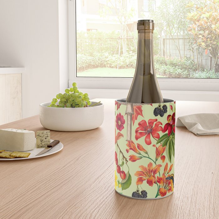 Autumns Delight Botanical Pattern With Birds On Green Wine Chiller Gallery Image 4