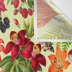 Autumns Delight Botanical Pattern With Birds On Green Wall Tapestry Gallery Image 3