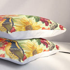 Autumns Delight Botanical Pattern With Birds On Green Pillow Sham Gallery Image 3
