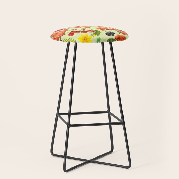 Autumns Delight Botanical Pattern With Birds On Green Stool Gallery Image 1