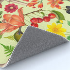 Autumns Delight Botanical Pattern With Birds On Green Rug Gallery Image 4