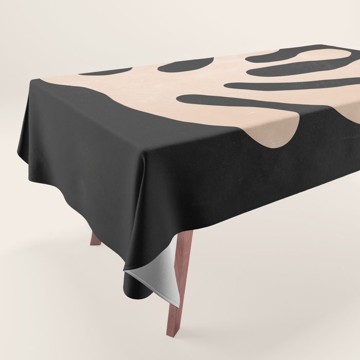Noir Leaf: Mid Century Modern Matisse Edition Tablecloth Gallery Image 1