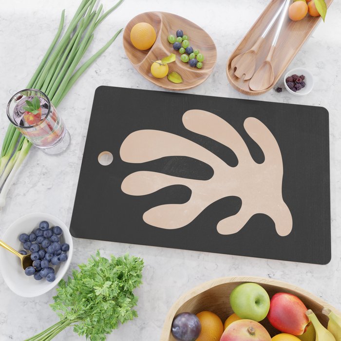 Noir Leaf: Mid Century Modern Matisse Edition Cutting Board Gallery Image 2
