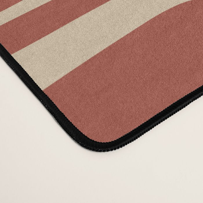 Mid Century Modern Piquet Abstract Multi Pattern in Mid Mod Rust and Beige Desk Mat Gallery Image 4