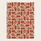 Mid Century Modern Piquet Abstract Multi Pattern in Mid Mod Rust and Beige Poster Gallery Image 4