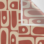Mid Century Modern Piquet Abstract Multi Pattern in Mid Mod Rust and Beige Wall Tapestry Gallery Image 3
