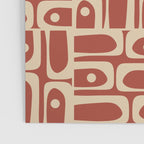 Mid Century Modern Piquet Abstract Multi Pattern in Mid Mod Rust and Beige Poster Gallery Image 3