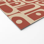Mid Century Modern Piquet Abstract Multi Pattern in Mid Mod Rust and Beige Welcome Mat Gallery Image 2