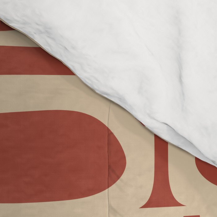 Mid Century Modern Piquet Abstract Multi Pattern in Mid Mod Rust and Beige Comforter Gallery Image 4