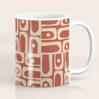 Mid Century Modern Piquet Abstract Multi Pattern in Mid Mod Rust and Beige Coffee Mug Gallery Image 1