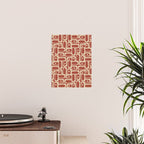 Mid Century Modern Piquet Abstract Multi Pattern in Mid Mod Rust and Beige Poster Gallery Image 2
