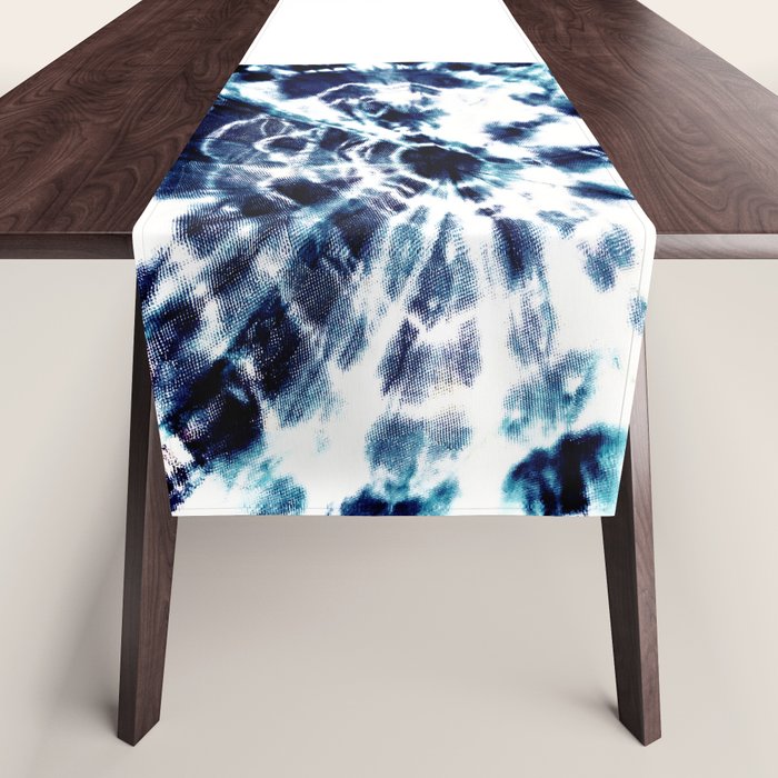 Tie Dye Sunburst Blue Table Runner Gallery Image 1