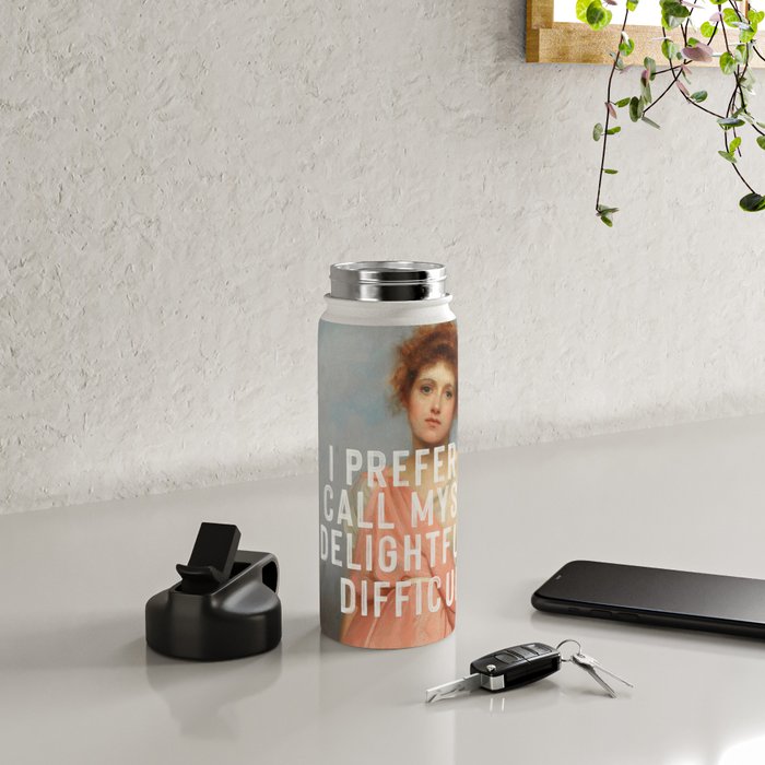 I Prefer to Call Myself Delightfully Difficult - Funny Feminist Water Bottle Gallery Image 4
