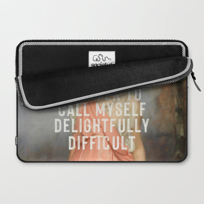 I Prefer to Call Myself Delightfully Difficult - Funny Feminist Laptop Sleeve Gallery Image 2