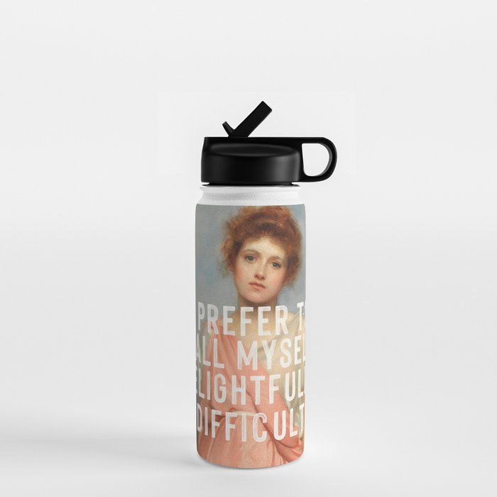 I Prefer to Call Myself Delightfully Difficult - Funny Feminist Water Bottle Gallery Image 1