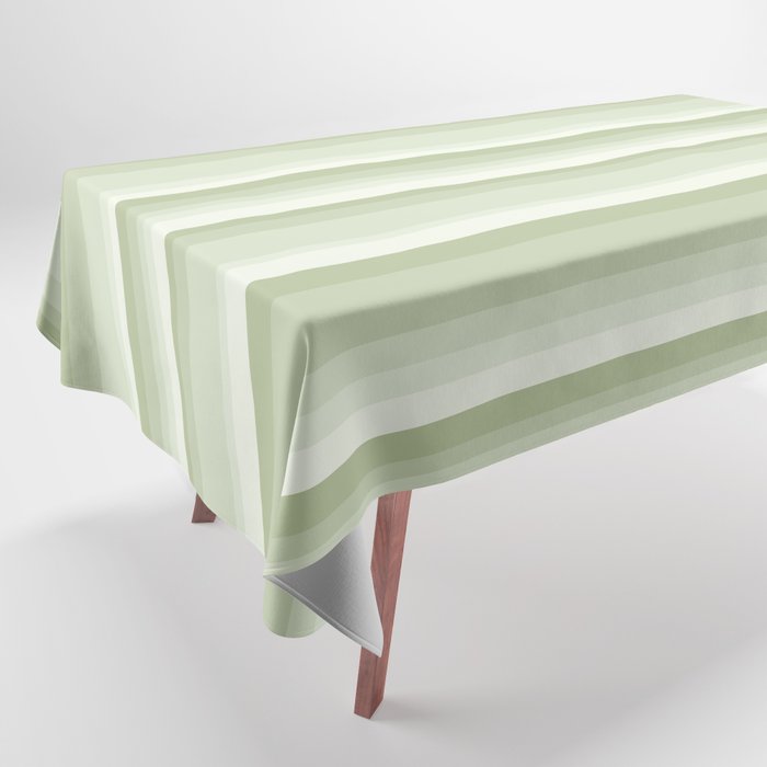 Classic Stripes XXI - Pastel Natural Green Tablecloth Gallery Image 1