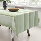 Classic Stripes XXI - Pastel Natural Green Tablecloth Gallery Image 3