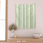Classic Stripes XXI - Pastel Natural Green Wall Tapestry Gallery Image 2
